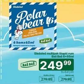 Sladoled multipak štapić rum Baš Baš 6x65ml