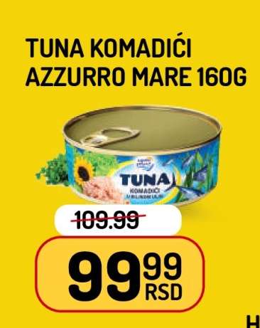 Tuna Komadići Azzurro Mare 160g