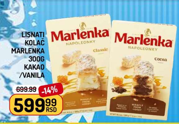 Lisnati Kolač Marlenka 300g Kakao/Vanila
