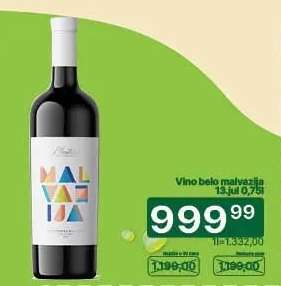 Vino belo Malvazija