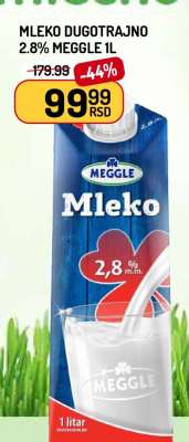 MLEKO DUGOTRAJNO 2.8% MEGGLE 1L