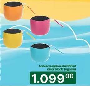 Lonče za mleko alu 800ml color block Tognana