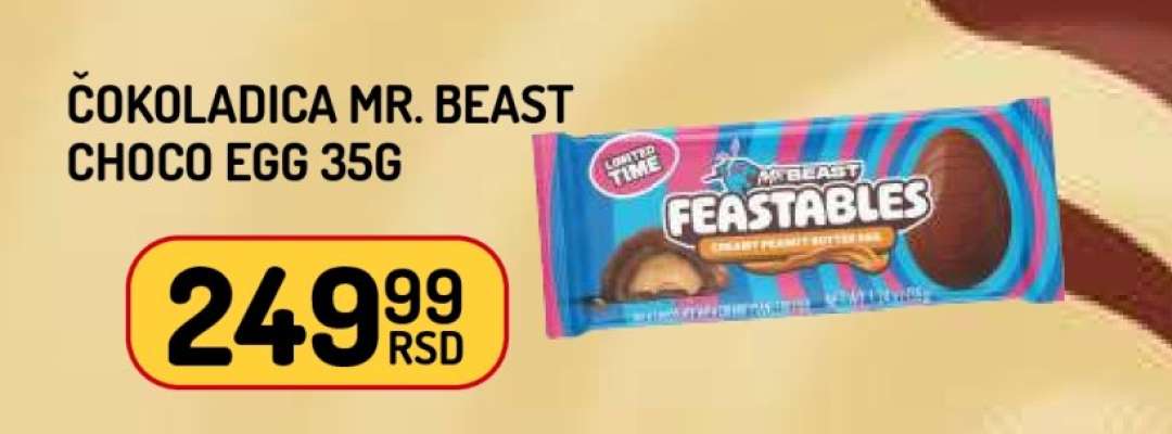 Čokoladica Mr. Beast Choco Egg 35g