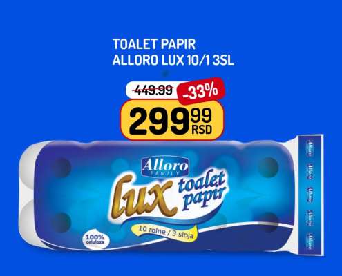 TOALET PAPIR ALLORO LUX 10/1 3sl