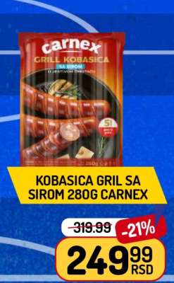 Kobasica Gril sa Sirom 280g Carnex