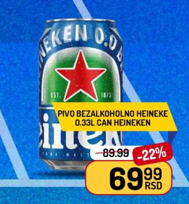 Pivo bezalkoholno Heineken 0.33L