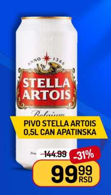 Pivo STELLA ARTOIS 0.5L CAN APATINSKA