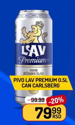 Pivo Lav Premium 0.5L Can Carlsberg