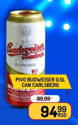 Pivo Budweiser 0.5L Can Carlsberg