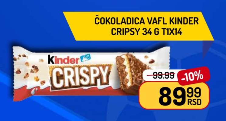 Čokoladica Vafl Kinder Crispy 34g T1x14