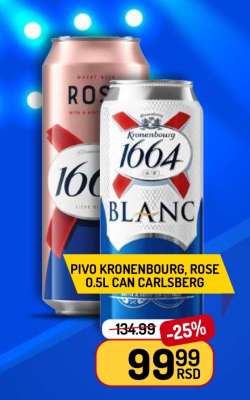 Pivo Kronenbourg, Rose 0.5L Can Carlsberg