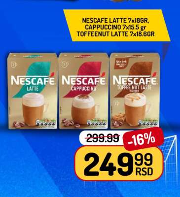 NESCAFE LATTE, CAPPUCCINO, TOFFEENUT LATTE