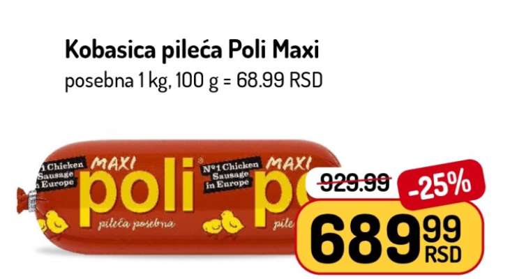 Kobasica pileća Poli Maxi