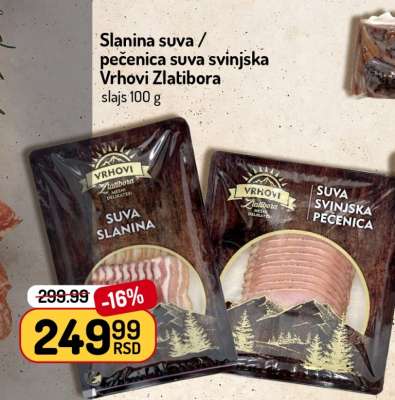 Slanina suva / pečenica suva svinjska Vrhovi Zlatibora