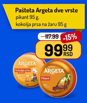 PAŠTETA ARGETA dve vrste