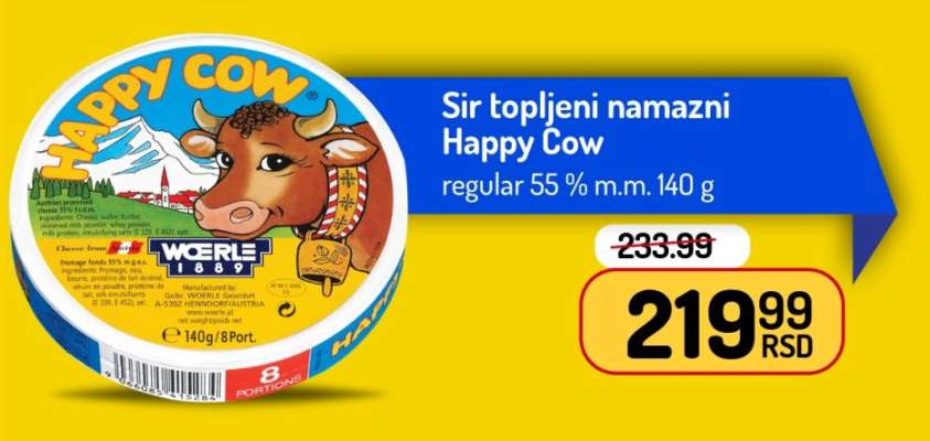 Sir topljeni namazni Happy Cow