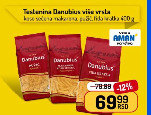 Testenina Danubius više vrsta