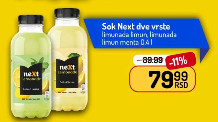 Sok Next dve vrste