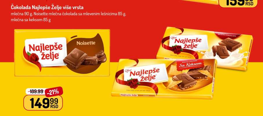 ČOKOLADA NAJLEPŠE ŽELJE