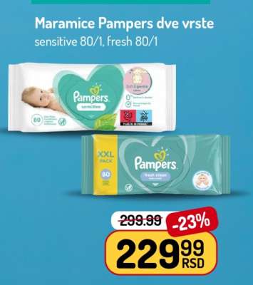 Maramice Pampers dve vrste
