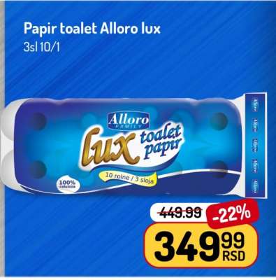 Papir toalet Alloro lux