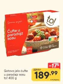 Gotovo jelo ćufte u paradajz sosu to! 400 g