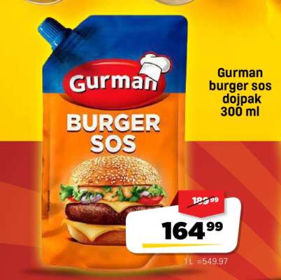 Gurman burger sos doypak 300 ml