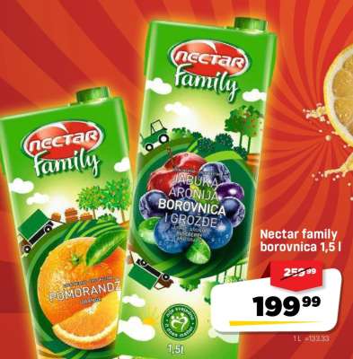 Nectar family borovnica 1,5 l