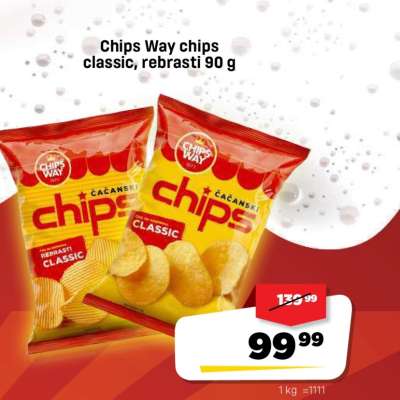 Chips Way chips classic, rebrasti 90 g