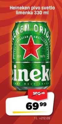Heineken pivo svetlo limenka 330 ml