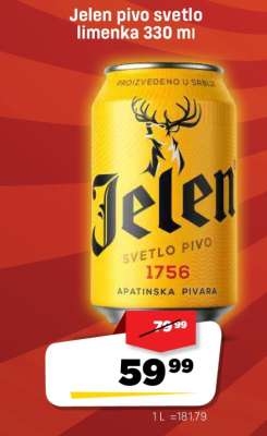 Jelen pivo svetlo limenka 330 ml