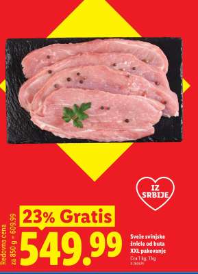 Sveže svinjske šnicle od buta XXL pakovanje