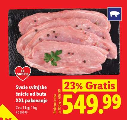 Sveže svinjske šnicle od buta XXL pakovanje