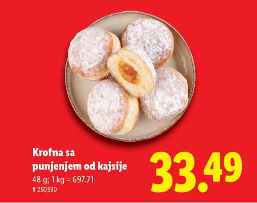 Krofna sa punjenjem od kajsije