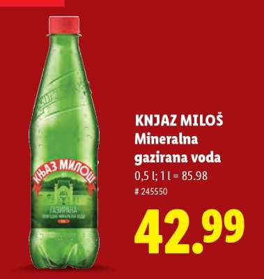 Knjaz Miloš Mineralna gazirana voda