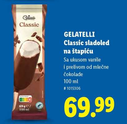 GELATELLI Classic sladoled na štapiću
