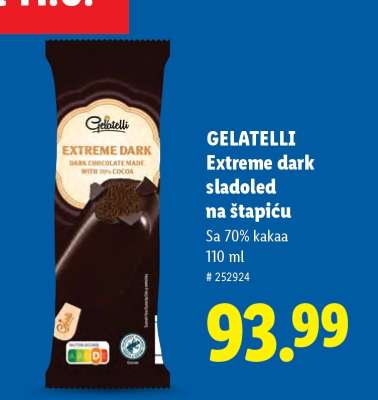 Gelatelli Extreme dark sladoled na štapiću