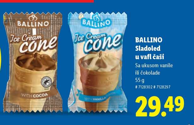 Ballino Sladoled u vafl čaši
