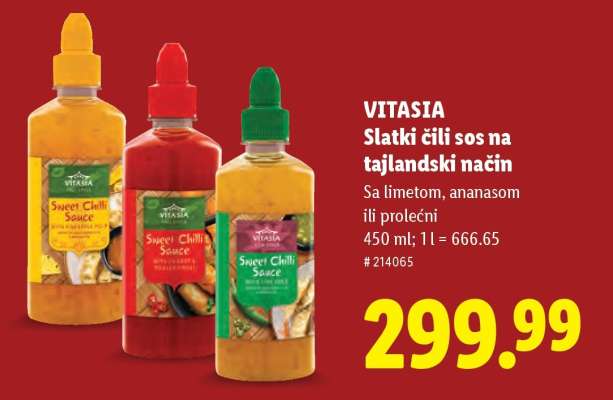 VITASIA Slatki čili sos na tajlandski način