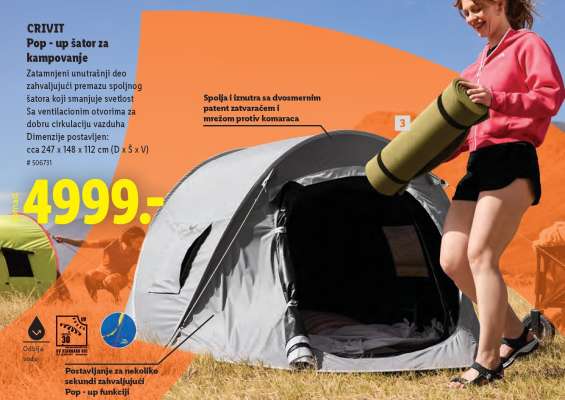 CRIVIT Pop-up šator za kampovanje