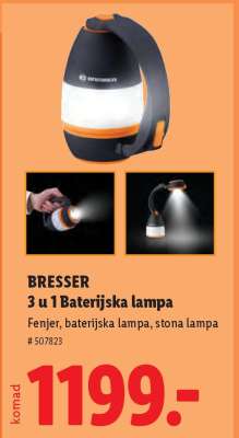 BRESSER 3 u 1 Baterijska lampa