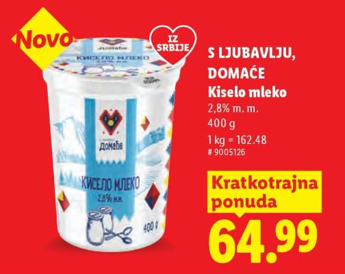 S ljubavlju, domaće Kiselo mleko