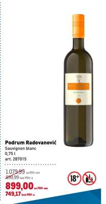 Podrum Radovanović Sauvignon blanc