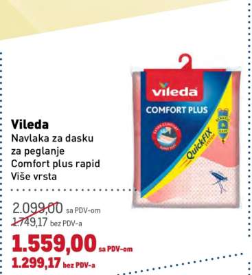 Vileda Navlaka za dasku za peglanje Comfort plus rapid