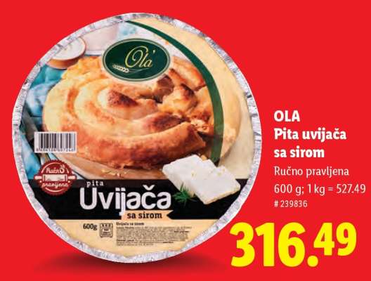 Ola Pita uvijača sa sirom