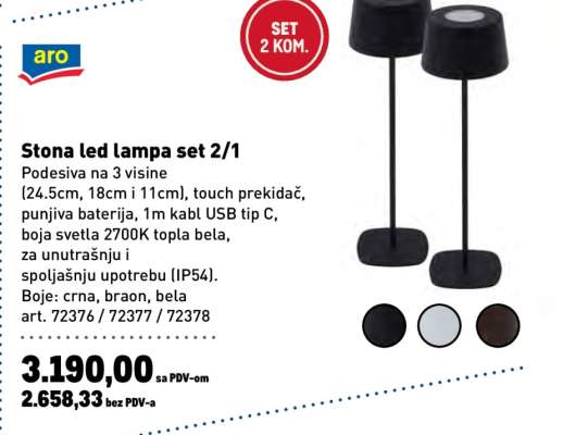Stona led lampa set 2/1