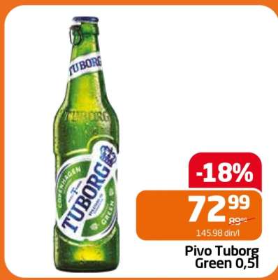 Pivo Tuborg Green 0,5l
