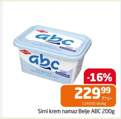 Sirni krem namaz Belje ABC 200g