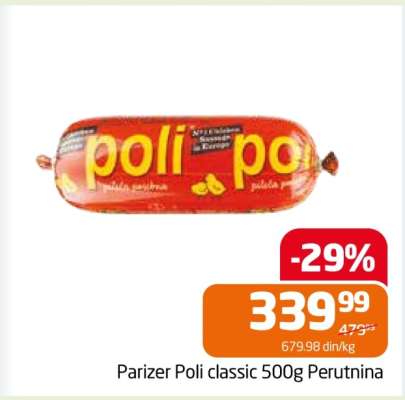 Parizer Poli classic 500g Perutnina