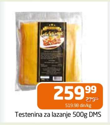 Testenina za lazanje 500g DMS